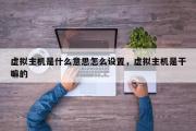 虚拟主机是什么意思怎么设置，虚拟主机是干嘛的